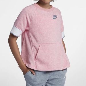 New Nike Girls' Sportswear Premium Heathered Fleece Sweatshirt Size L Youth